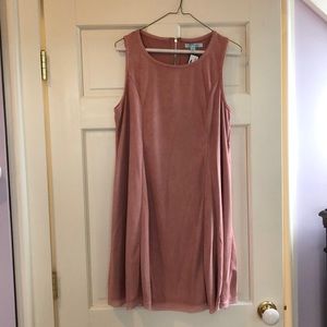 Pink velvet dress